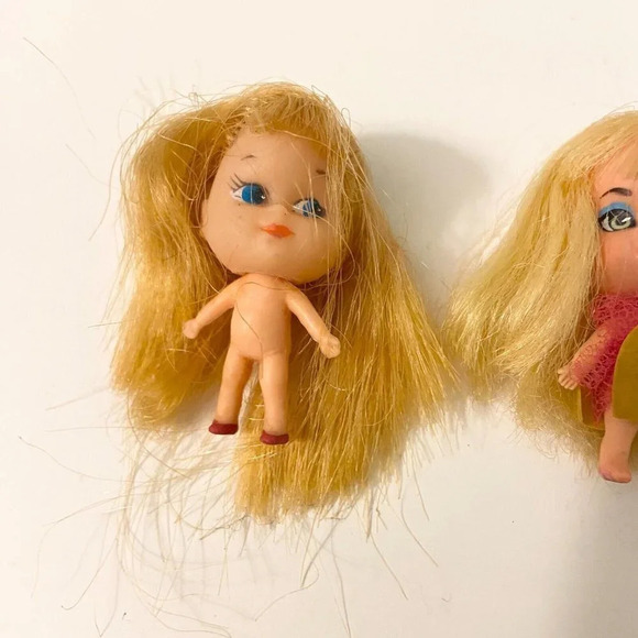 Vintage Liddle Kiddle Laffy Lemon Doll and Unmarked Miniature 2 Inch Doll - Picture 6 of 16